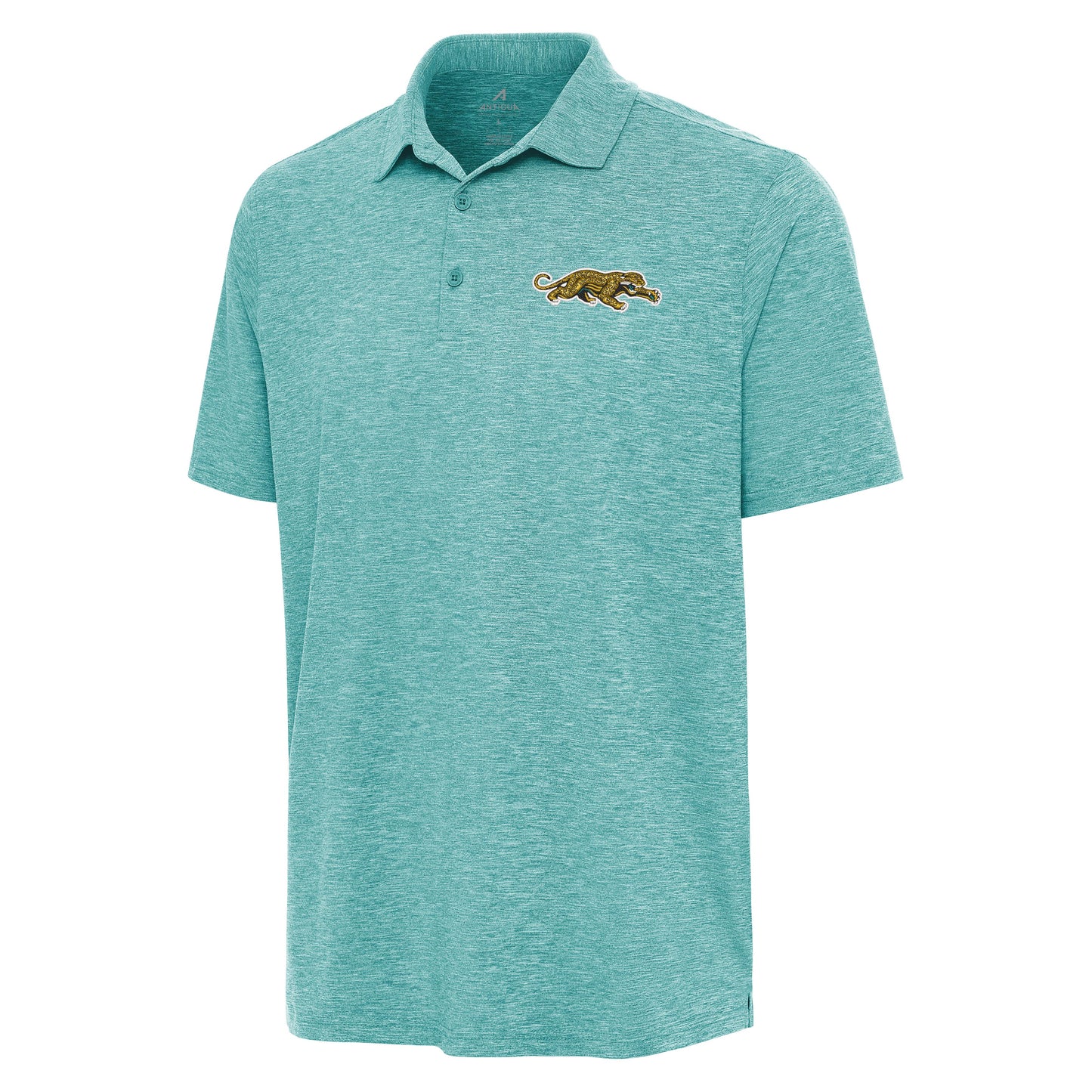 Jacksonville Jaguars Prowler Logo Heathered Teal Par 3 Antigua Polo
