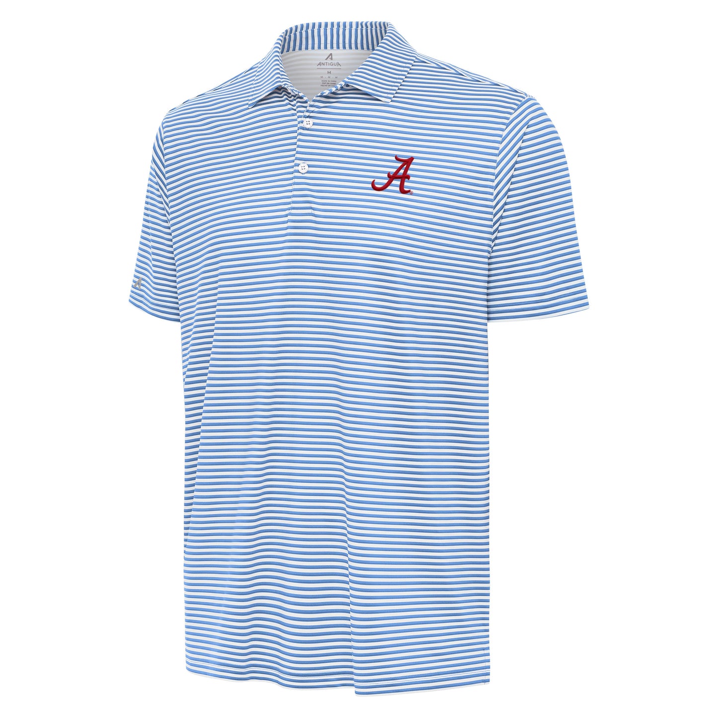 NCAA University of Alabama Antigua Striped Blue Skills Polo - officially licensed fan gear