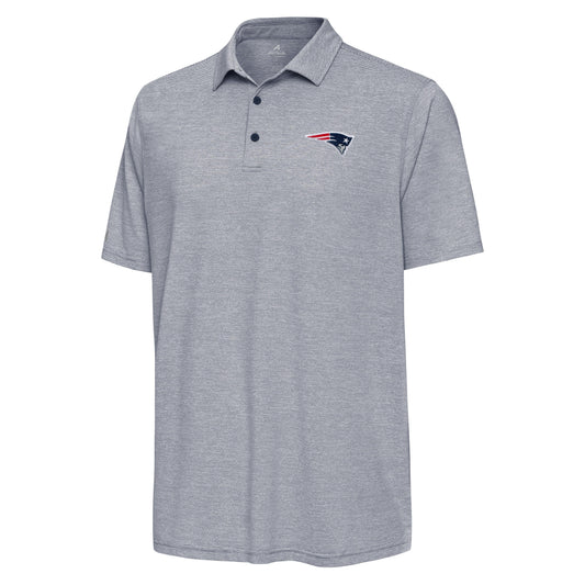 NFL New England Patriots Antigua Distressed Gray Navy/White Polo