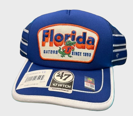 NCAA UNIVERISTY OF FLORIDA 47 BRAND HITCH OLD SCHOOL PATCH TRUCKER - officially licensed fan gear