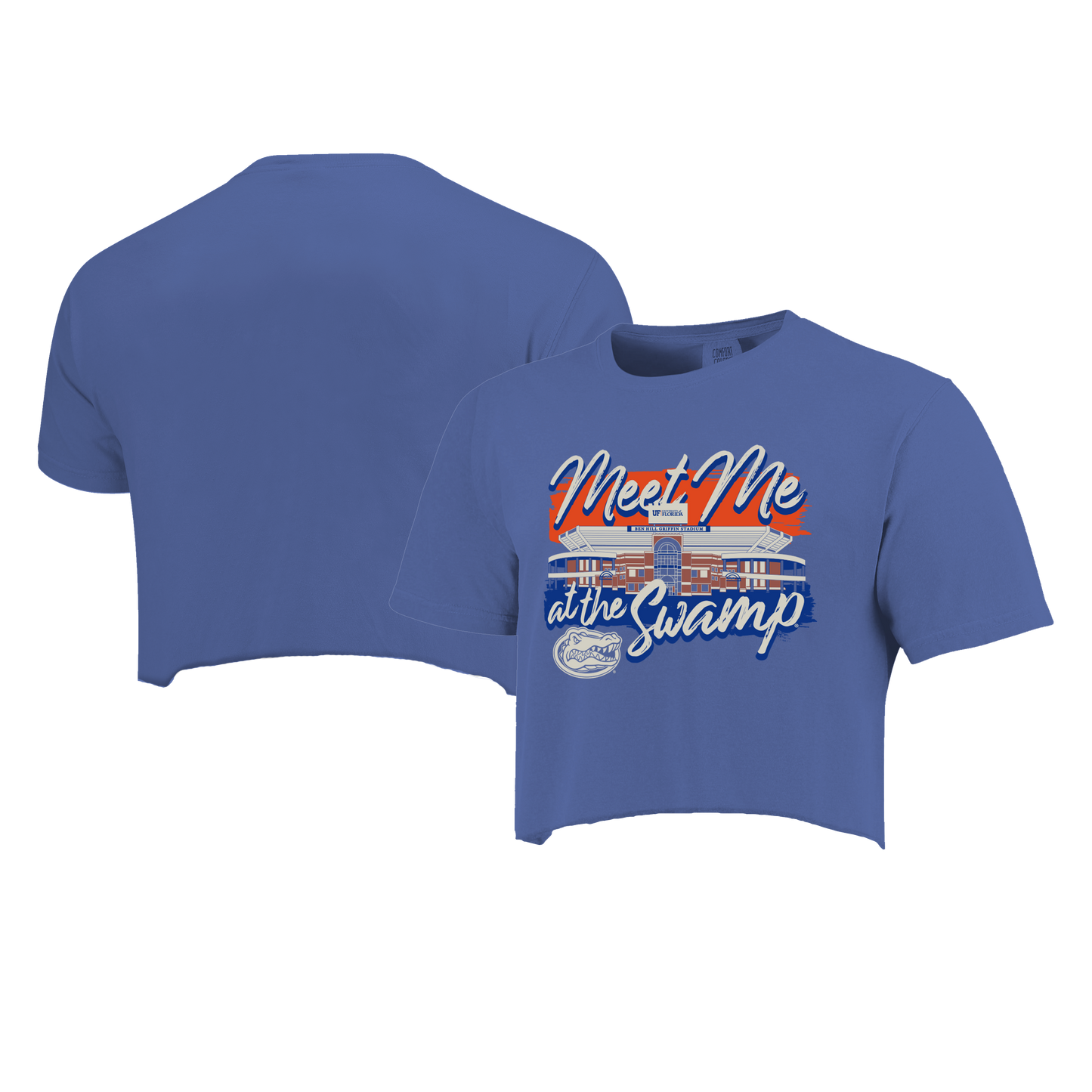 University of Florida Gators Image One Ladies Meet Me at the Swamp Blue Comfort Colors Long Crop
