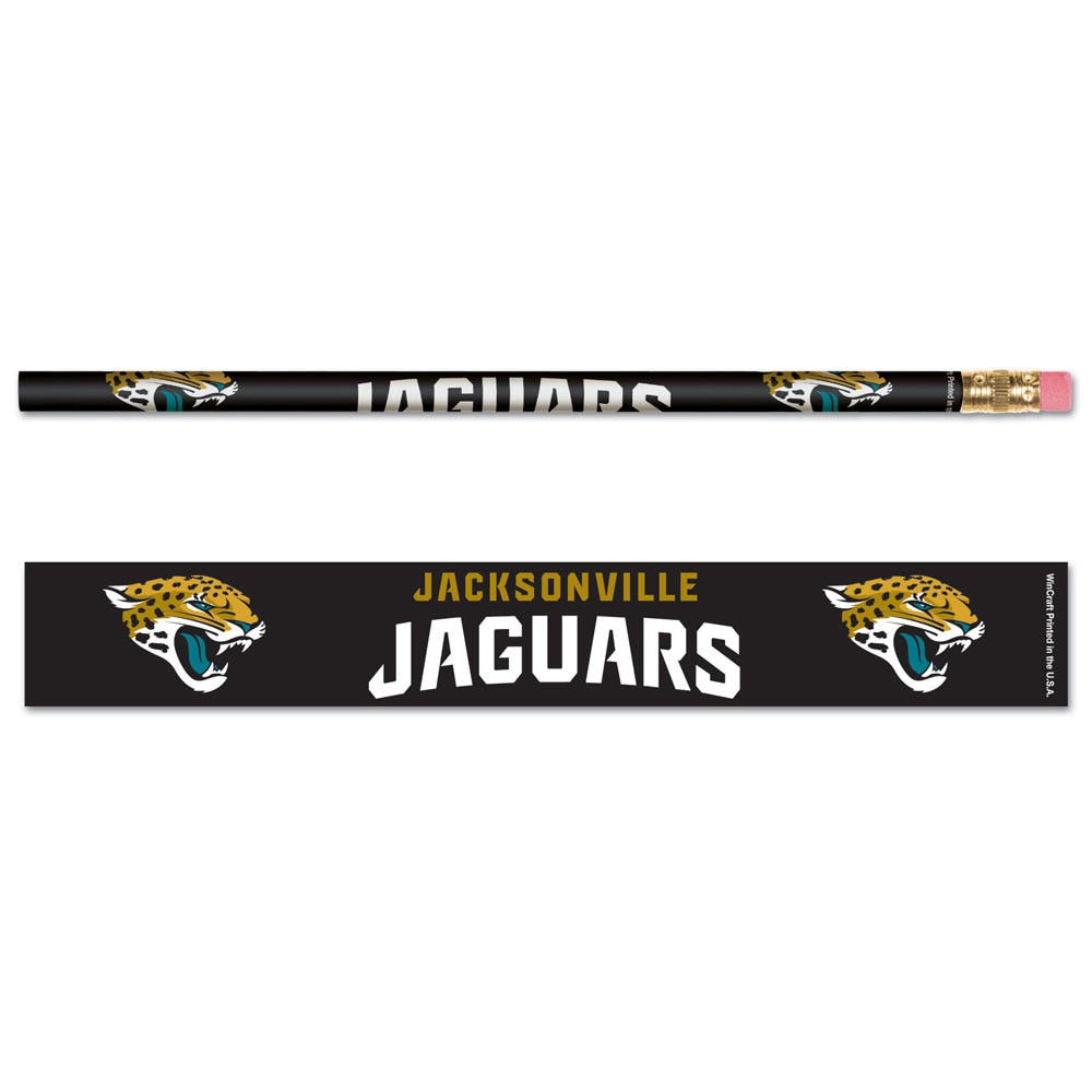 NFL Jacksonville Jaguars WinCraft Pencil 6 Pack Team Logo Teal and Black