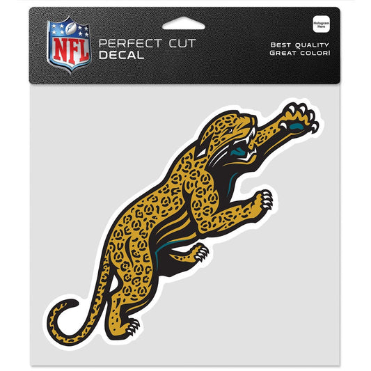 NFL Jacksonville Jaguars WinCraft Classic Logo Perfect Cut Color Decal 8 x 8 Inch Teal and Black