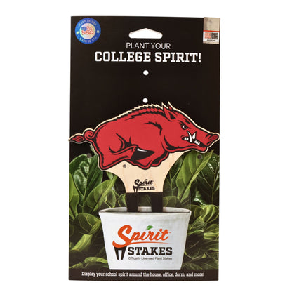 Arkansas, University of - Running Razorback Color Plant Stake