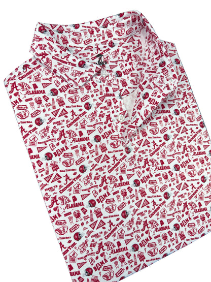 Alabama Bama Gameday Polo — collar detail