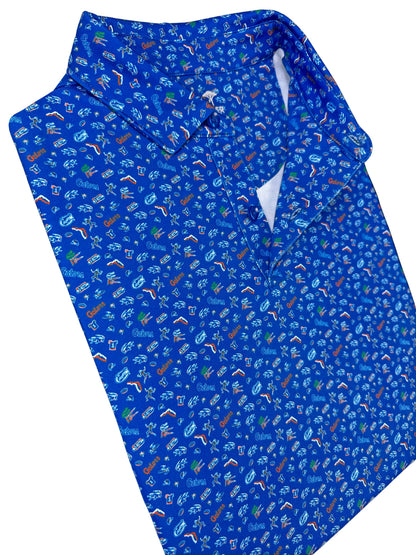 UF Swamp Saturday Print Polo — collar detail