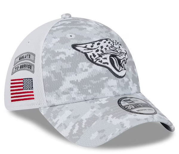 Jacksonville Jaguars New Era 2024 Salute To Service 39Thirty Digital Camo Flex Hat