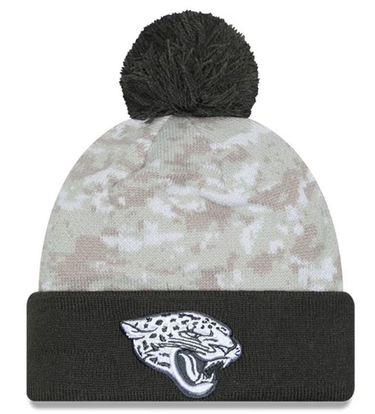 Jacksonville Jaguars New Era 2024 Salute To Service Digital Camo Cuffed Knit Hat With Pom