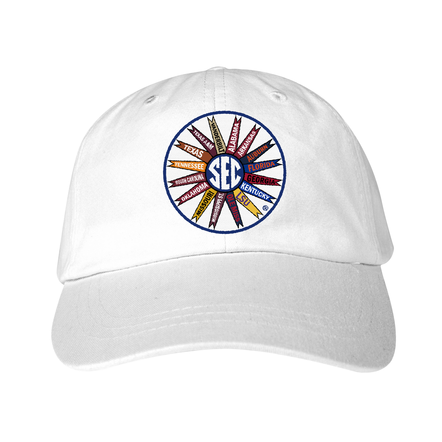 NCAA SEC Pinwheel Hat White - officially licensed fan gear