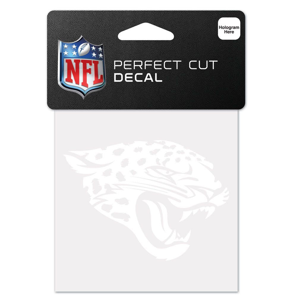 NFL Jacksonville Jaguars WinCraft Perfect Cut White Decal 4 x 4 Inch White