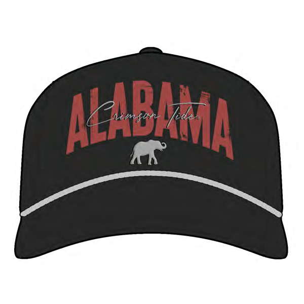 NCAA Alabama Crimson Tide Campus Collection Script Over Block Adjustable Cap Black