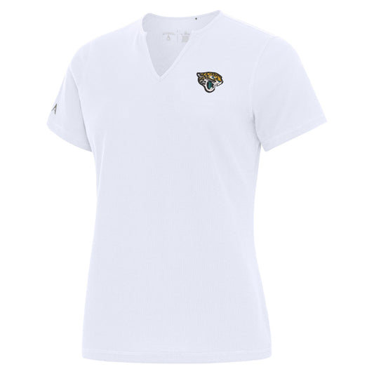 NFL Jacksonville Jaguars Antigua Ladies Traveler White Rib Top