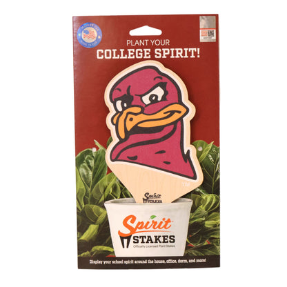 Virginia Tech Hokie Head Color Plant Stake