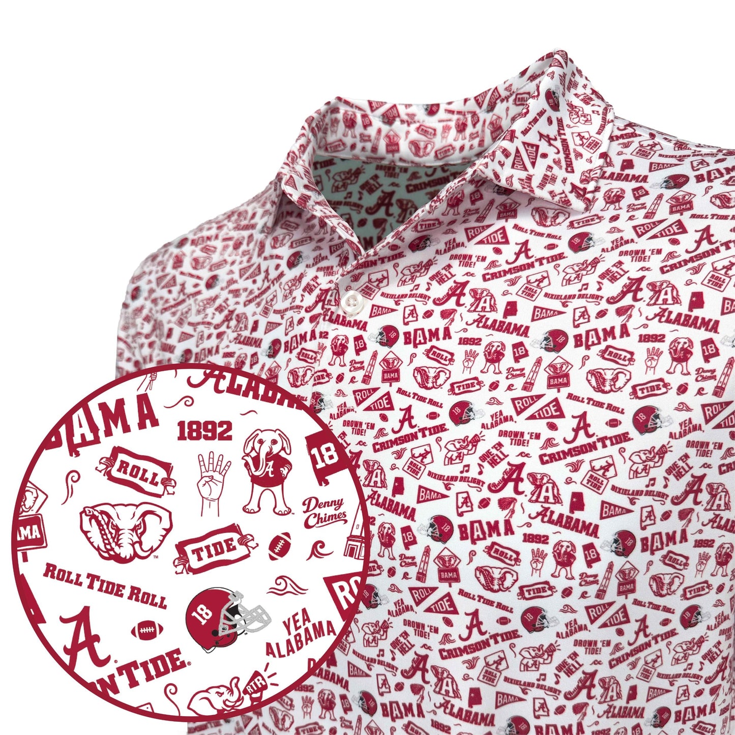 Alabama Bama Gameday Polo — print detail