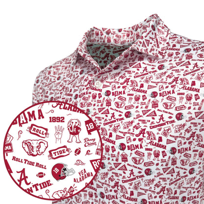Alabama Bama Gameday Polo — print detail