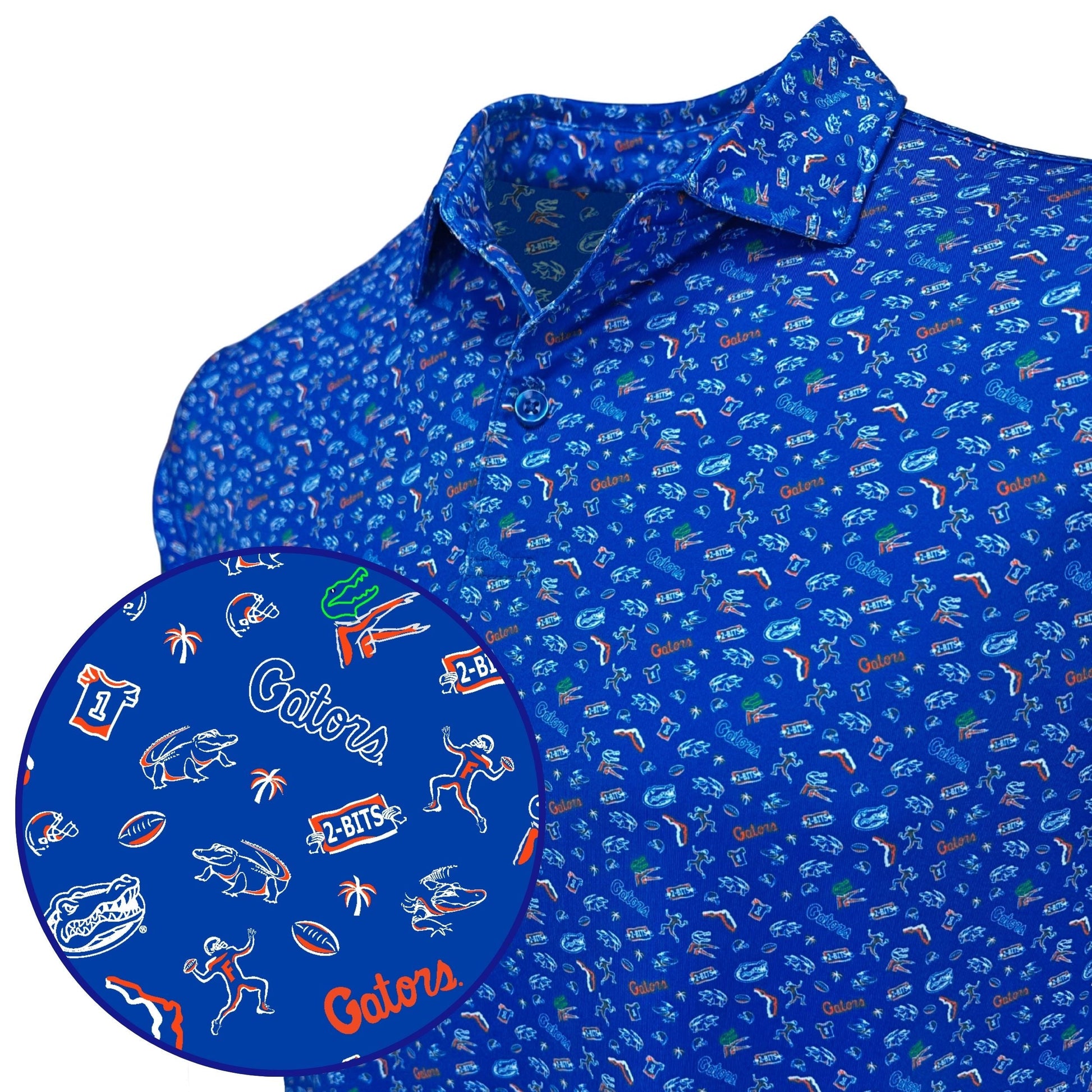 UF Swamp Saturday Print Polo — print detail