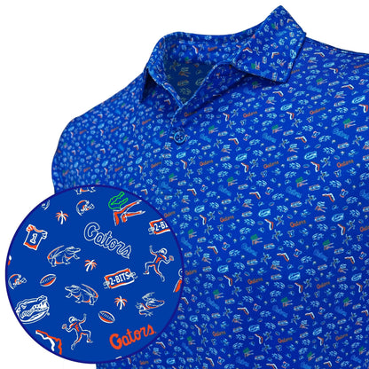 UF Swamp Saturday Print Polo — print detail