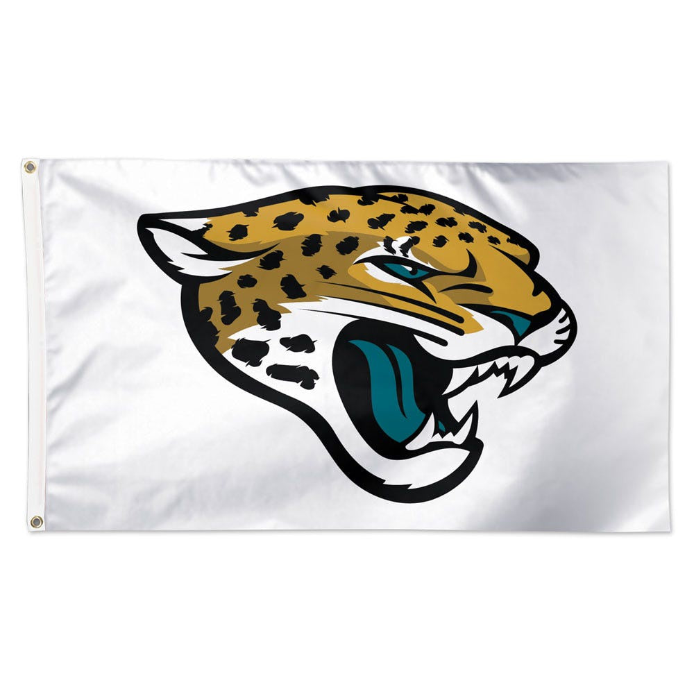 NFL Jacksonville Jaguars WinCraft White Background Flag - Deluxe 3' X 5'