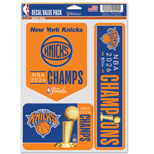 NBA New York Knicks WinCraft Perfect Cut Decal 5.5 x 7.75 Inch Team Logo Blue and Orange
