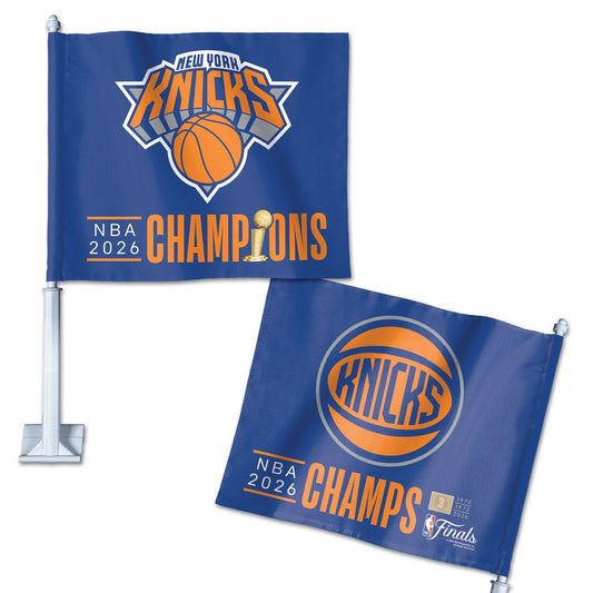 NBA New York Knicks WinCraft Car Flag Team Logo Blue and Orange