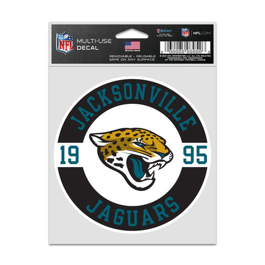 NFL Jacksonville Jaguars WinCraft Perfect Cut Decal Patch Logo 3.75 x 5 Inch Teal and Black