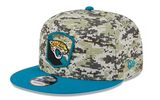 NFL Jacksonville Jaguars New Era Camo/Teal 2023 Salute To Service 9FIFTY Snapback Hat