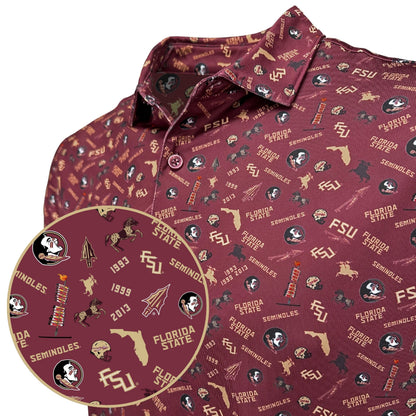 FSU Seminole Safari Print Polo — print detail