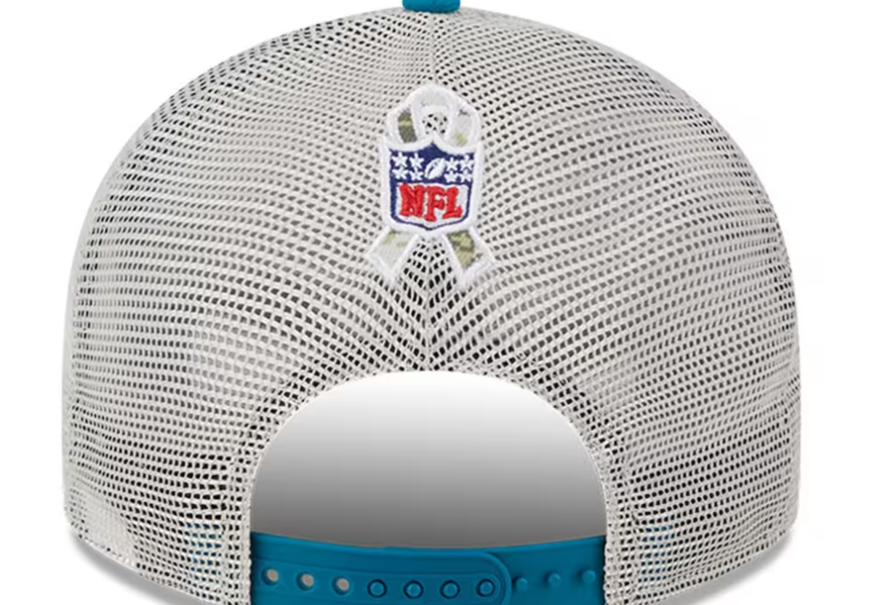 NFL Jacksonville Jaguars New Era Stone/Teal 2023 Salute To Service Low Profile 9FIFTY Snapback Hat