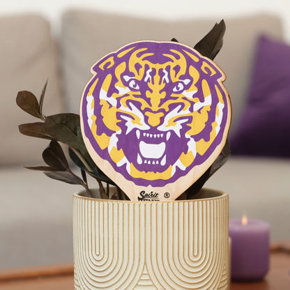 Louisiana State University Tiger Head Color Plant Stake