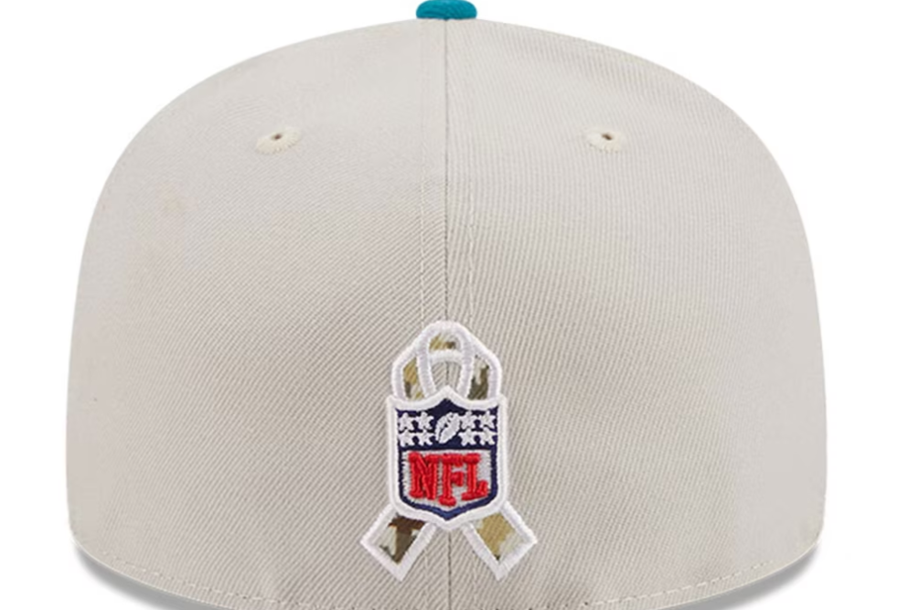 NFL Jacksonville Jaguars New Era Stone/Teal 2023 Salute To Service 59FIFTY Fitted Hat