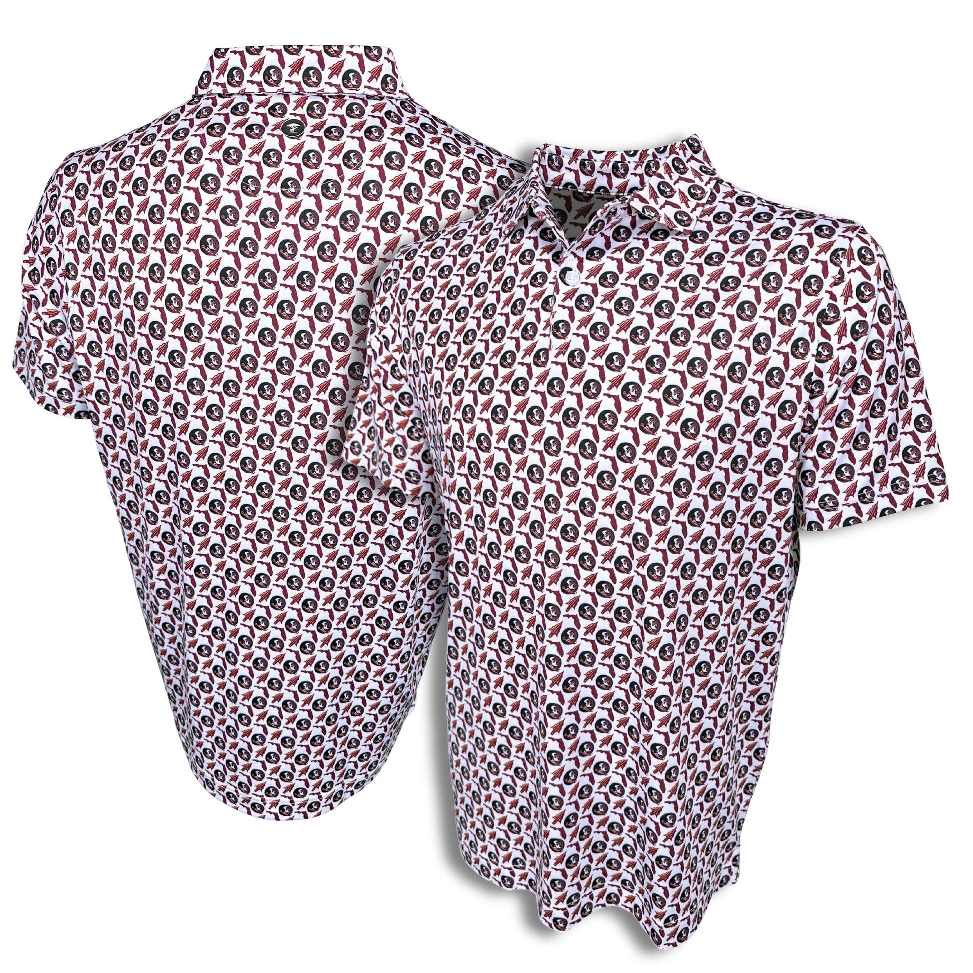 FSU Seminole Spear Print Polo — full print