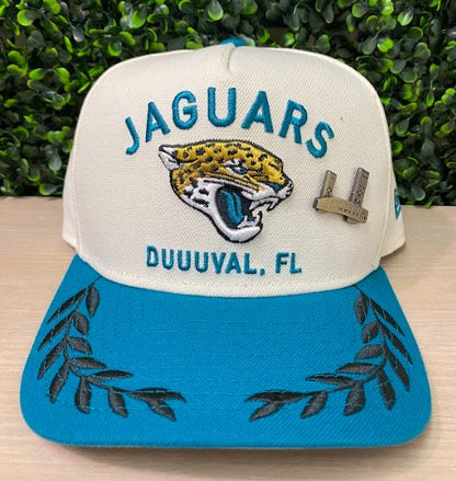 NFL Jacksonville Jaguars Draft '25 New Era 5950 A-Frame Hat Ivory White - officially licensed fan gear