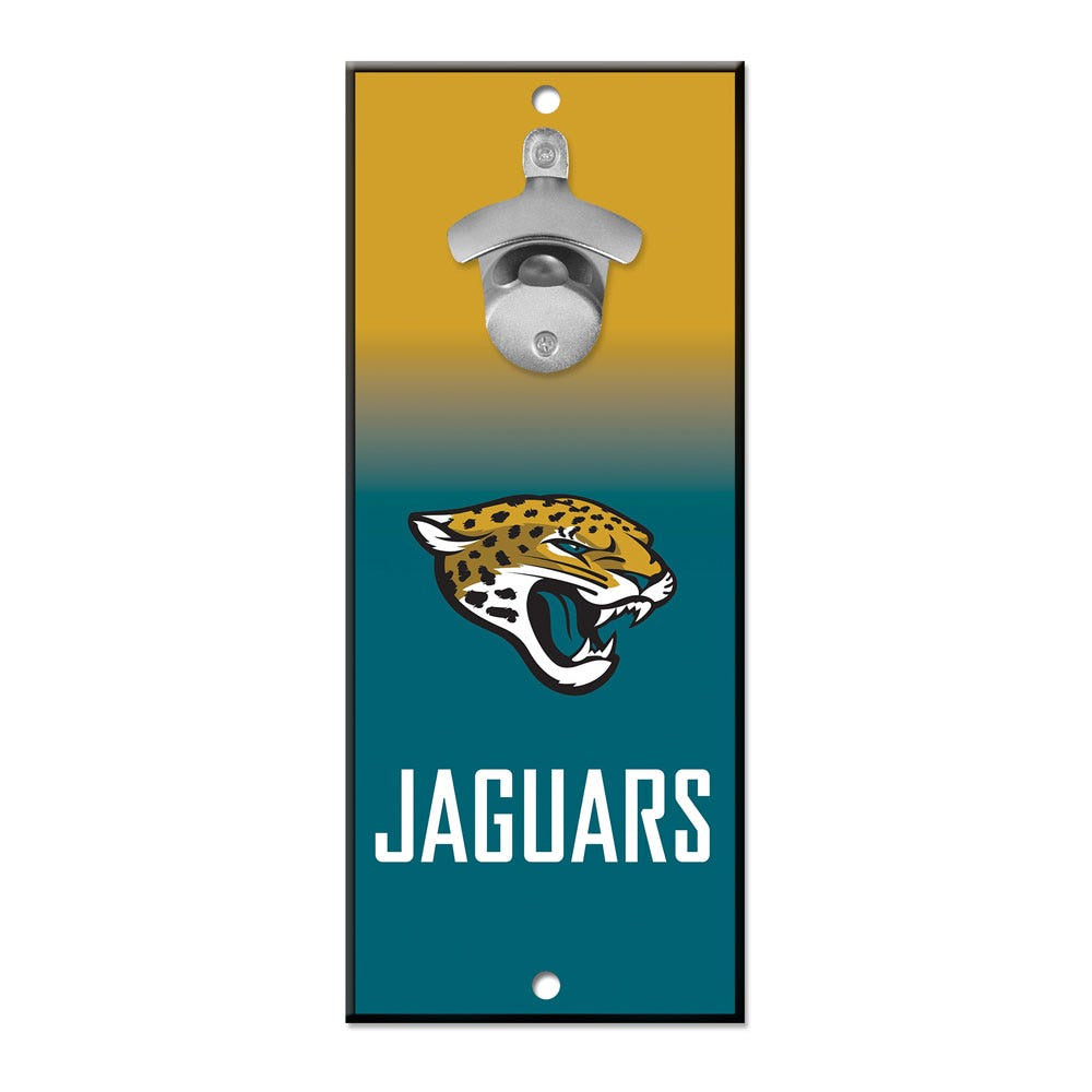 NFL Jacksonville Jaguars WinCraft Bottle Opener Sign 5 x 11 Inch Teal and Black