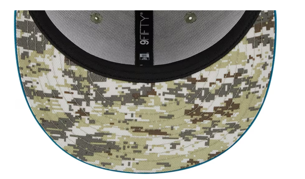 NFL Jacksonville Jaguars New Era Camo/Teal 2023 Salute To Service 9FIFTY Snapback Hat