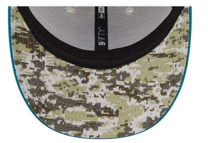 NFL Jacksonville Jaguars New Era Stone/Teal 2023 Salute To Service Low Profile 9FIFTY Snapback Hat