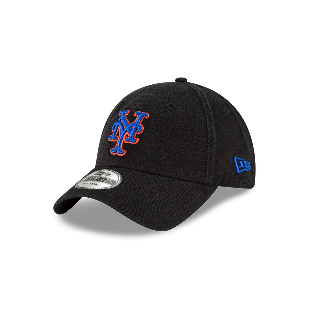 MLB New York Mets New Era Black Fashion Core Classic 9Twenty Adjustable Hat - officially licensed fan gear