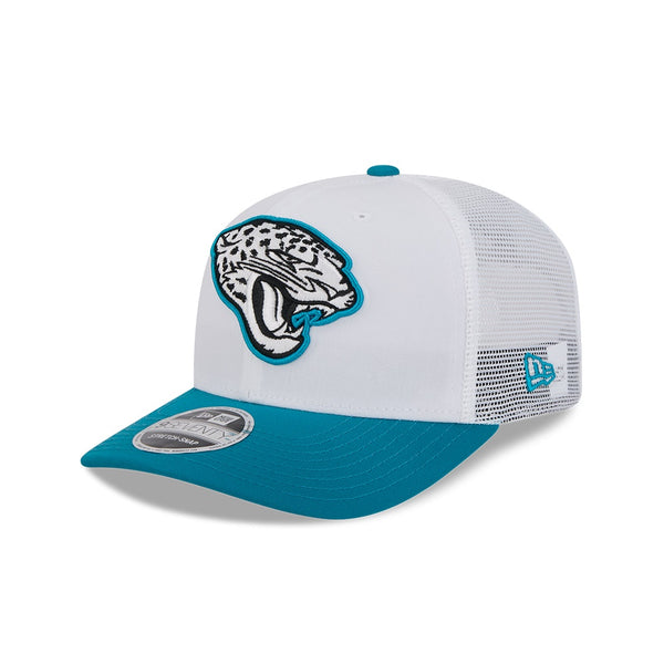 NFL Jacksonville Jaguars New Era 2024 NFL Training Camp 9SEVENTY Trucker Hat - White/Teal