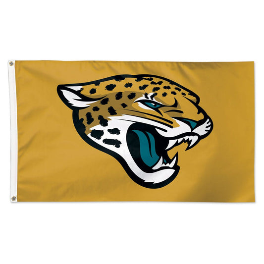 NFL Jacksonville Jaguars WinCraft Gold background Flag - Deluxe 3' X 5'