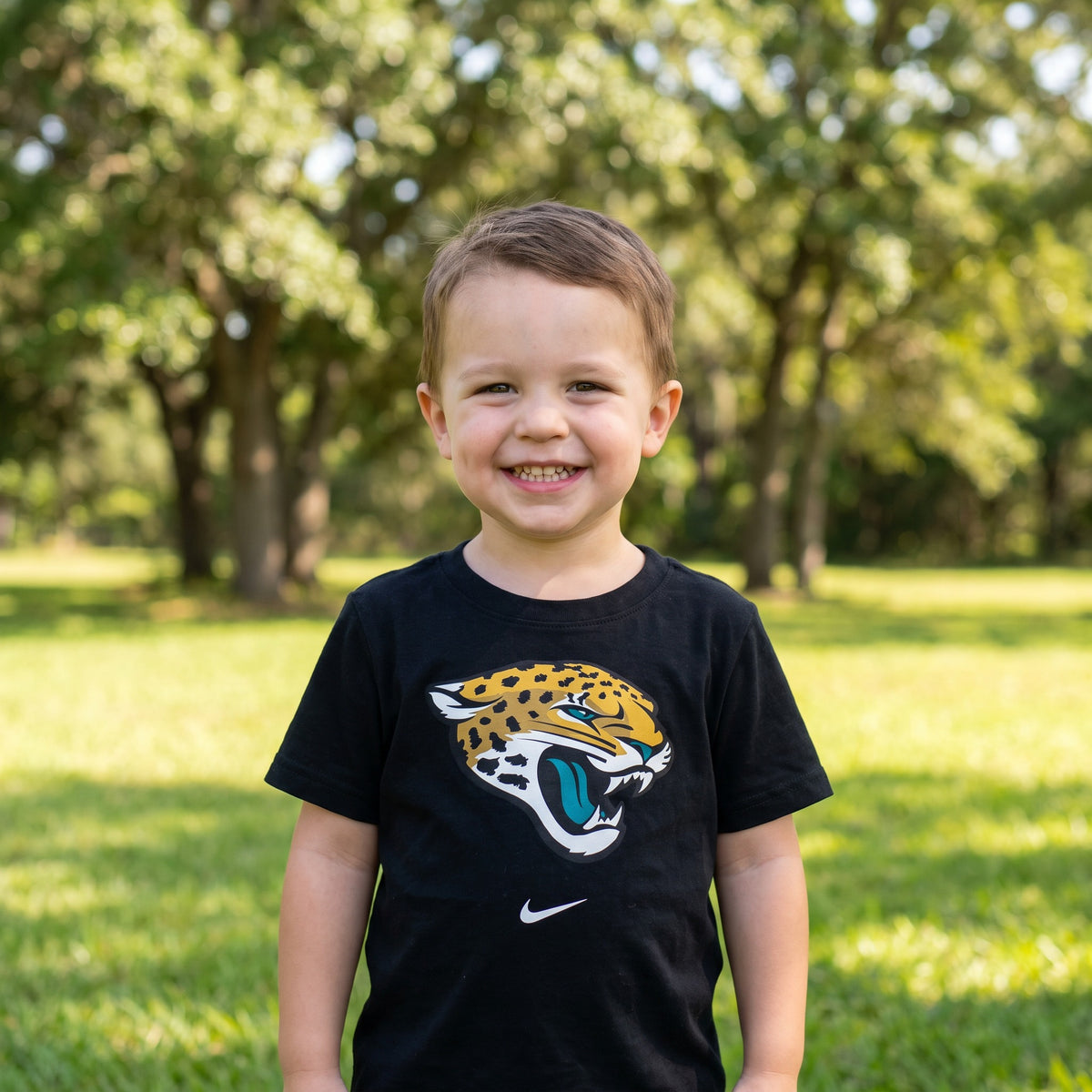 NFL Jacksonville Jaguars Nike Toddler Logo Cotton Short Sleeve Tee - Black - on-model lifestyle photo