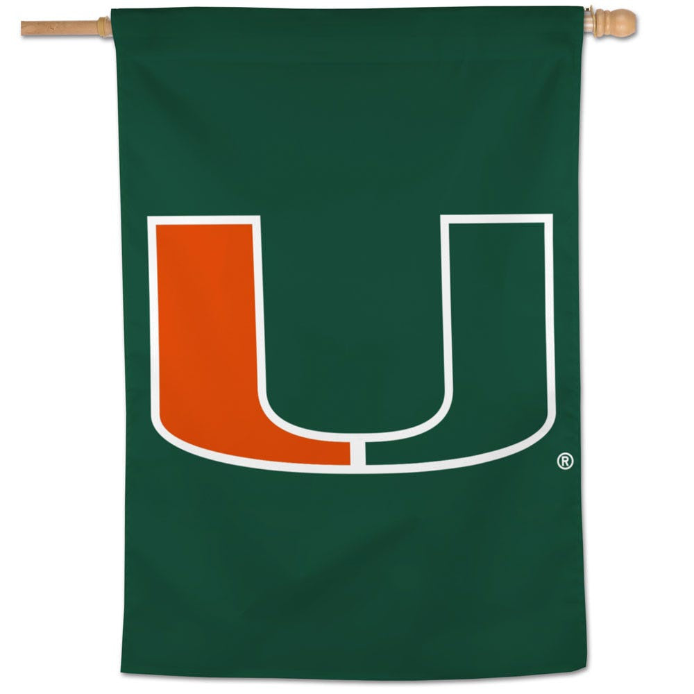 NCAA Miami Hurricanes WinCraft Vertical Flag 28" x 40"