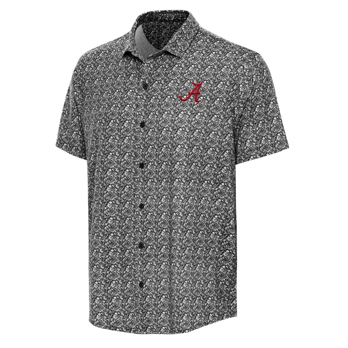 NCAA Alabama Crimson Tide Antigua Lianthus Black and White Knit Polo