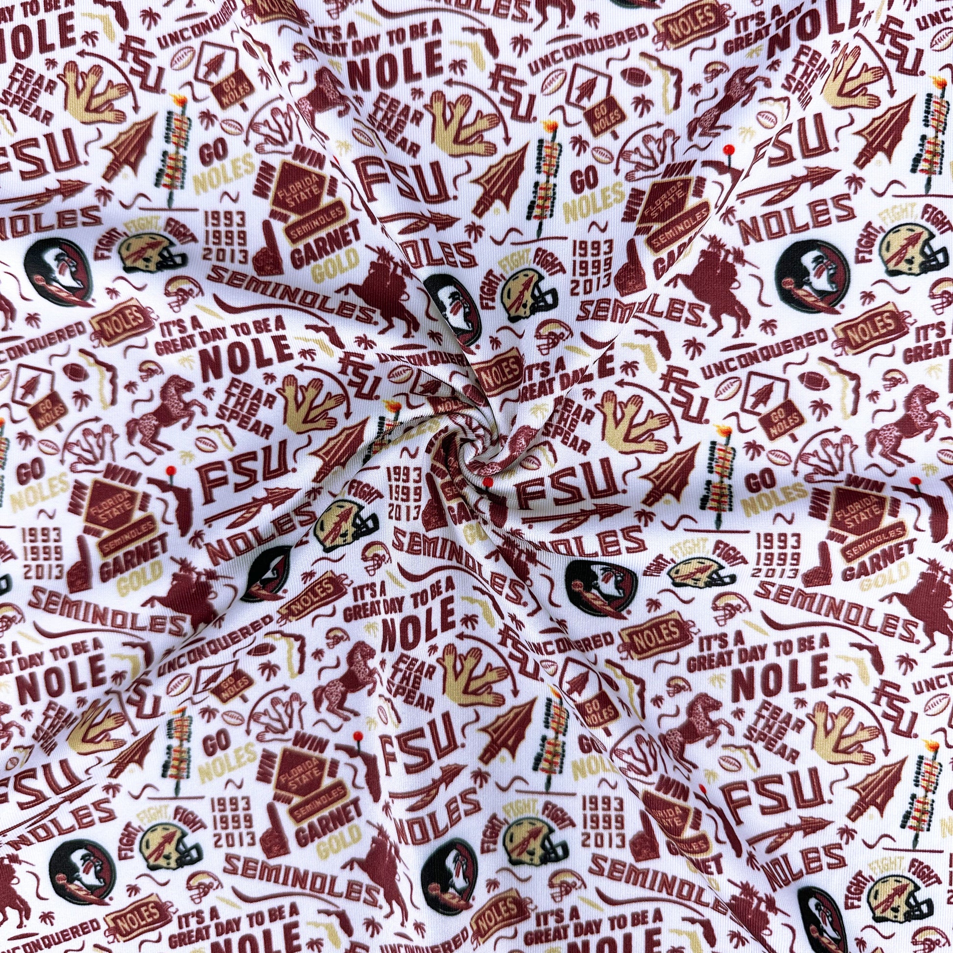 FSU Nole Gameday Print Polo — four-way stretch