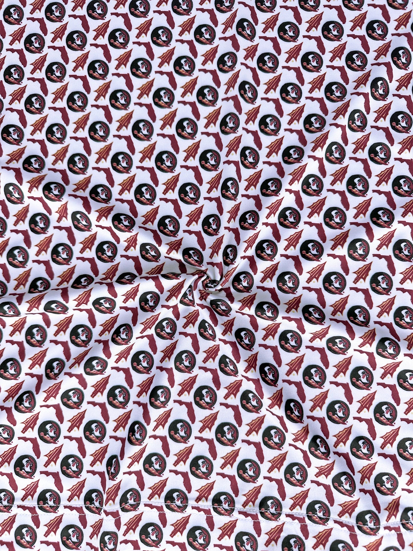 FSU Seminole Spear Print Polo — four-way stretch