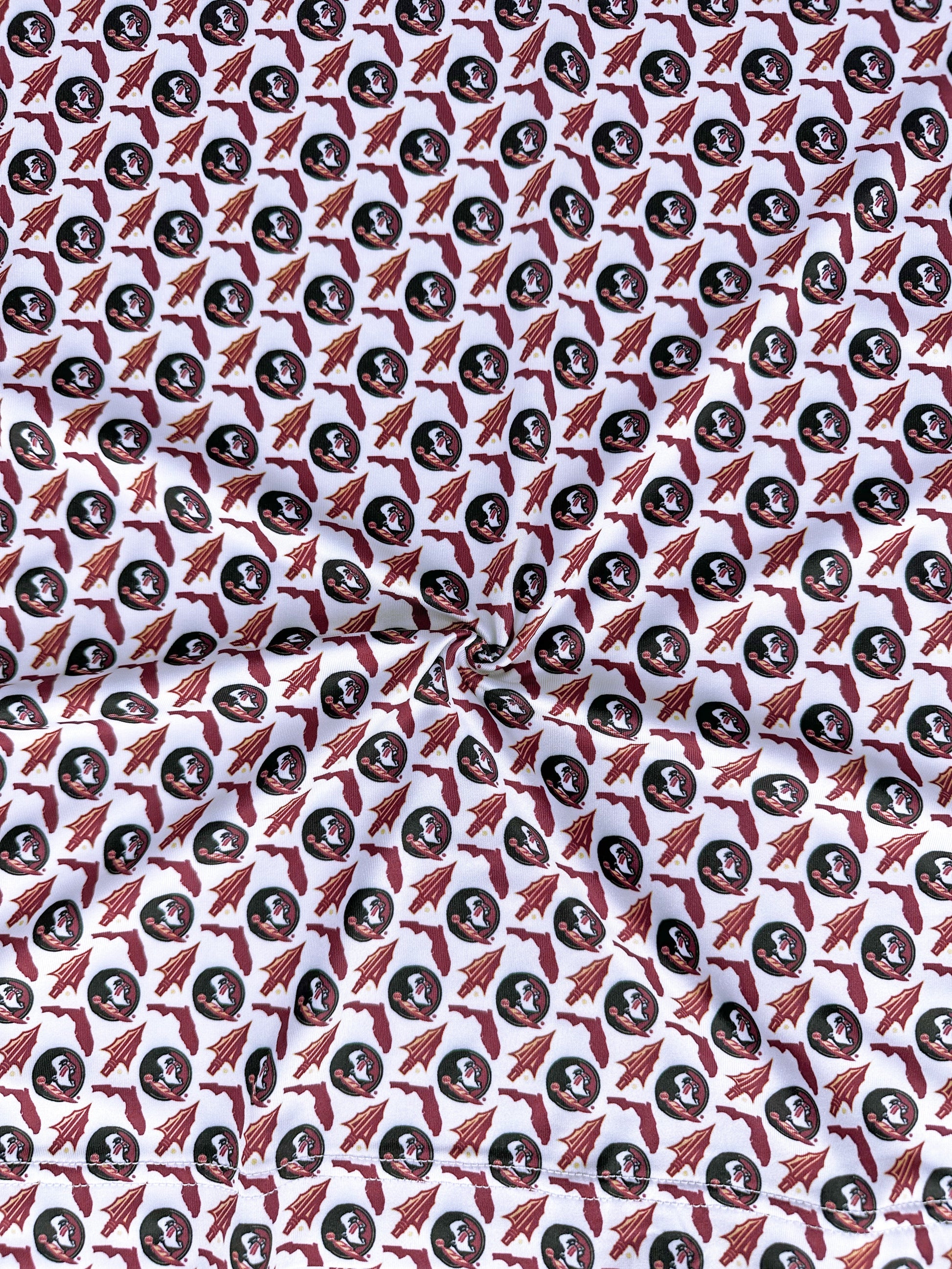 FSU Seminole Spear Print Polo — four-way stretch