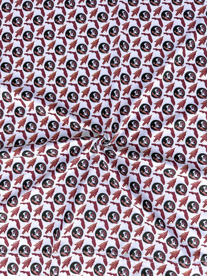 FSU Seminole Spear Print Polo — four-way stretch