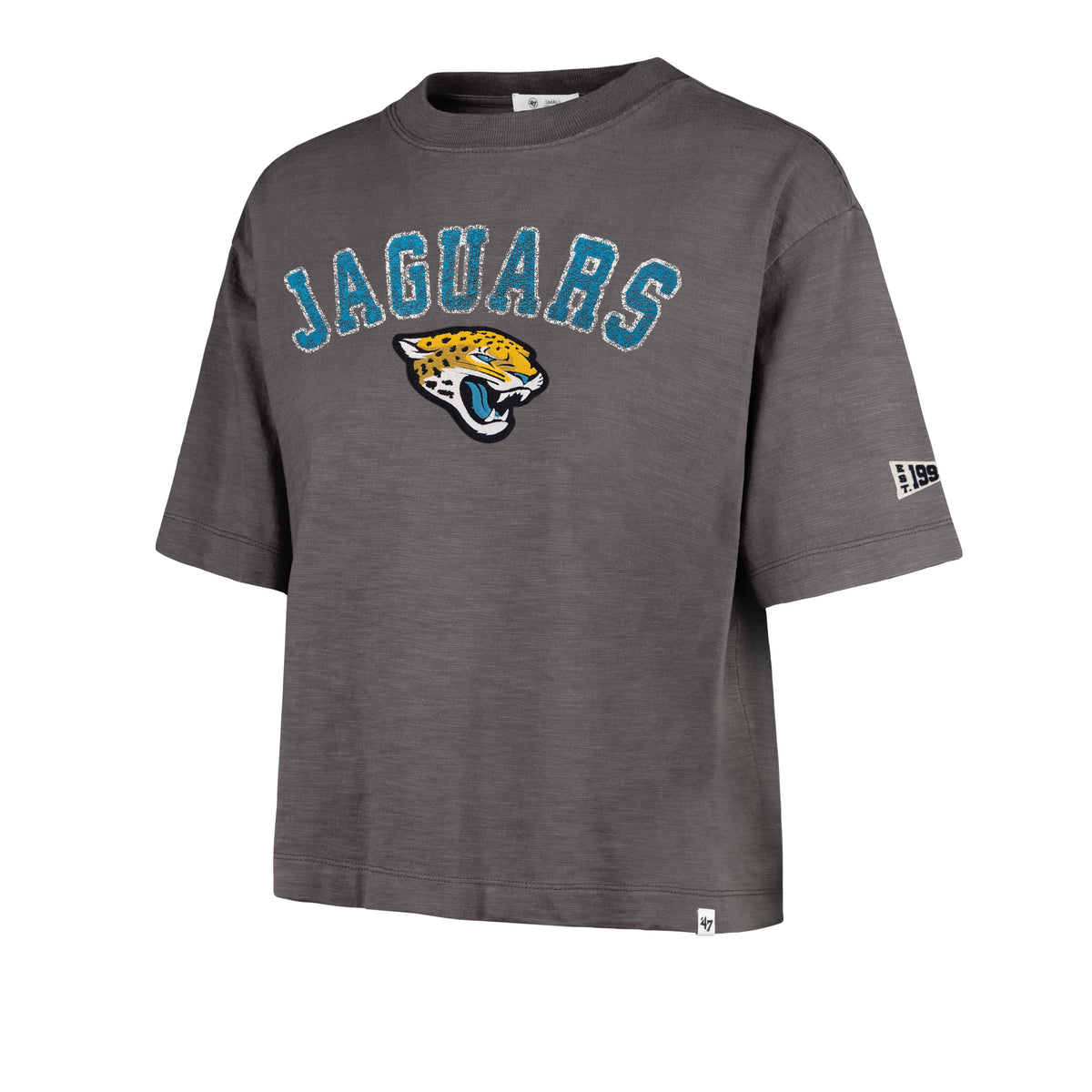 NFL Jacksonville Jaguars '47 Brand Elmore Heavy Slub Coal Tee - front
