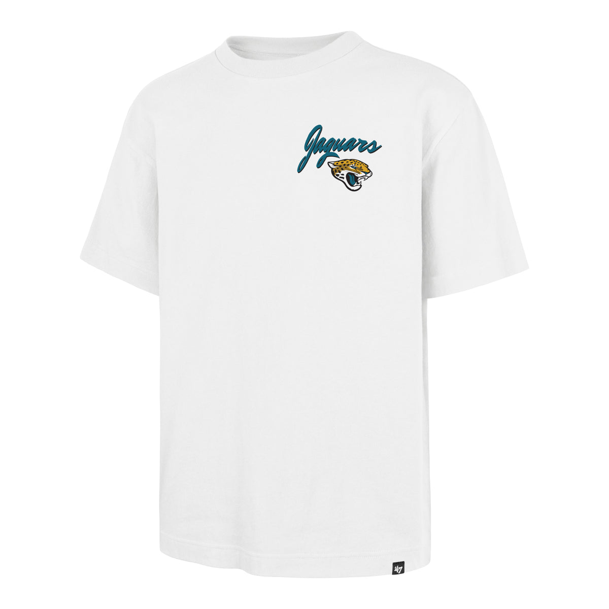 NFL Jacksonville Jaguars '47 Brand KO Backer Script Illustrated Faded White Tee - front