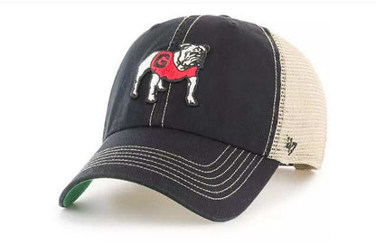 47 Georgia Bulldogs black vintage adjustable trawler hat with curved brim and mesh back