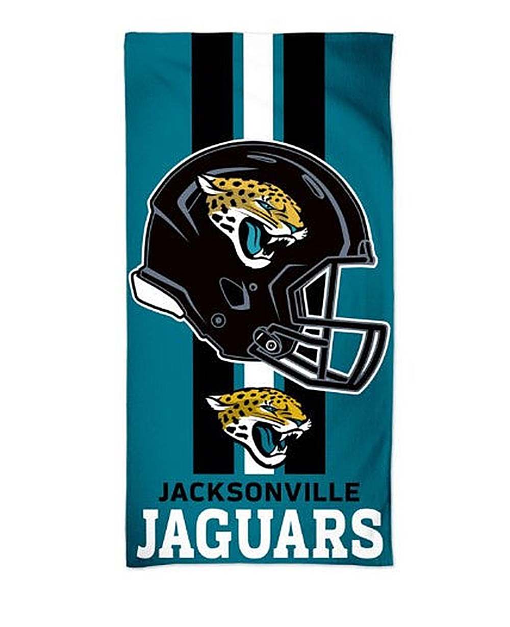 NFL Jacksonville Jaguars 30x60 cotton fiber beach towel with vibrant team logo and colors