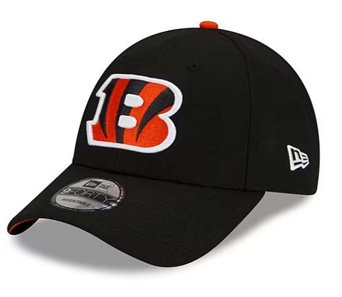 Black Cincinnati Bengals New Era The League 9Forty adjustable cap with structured crown and pre-curved visor